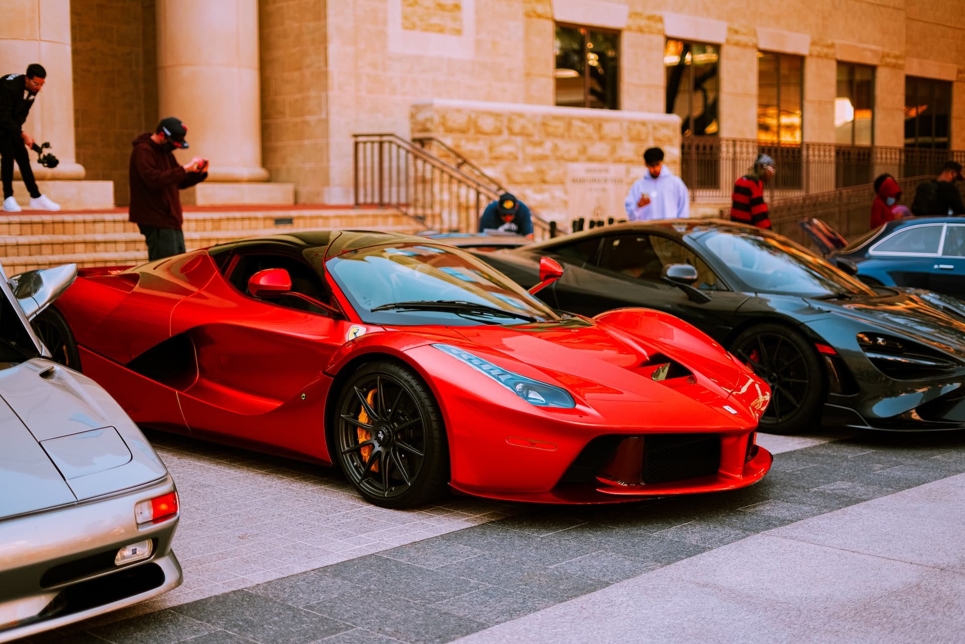 blue lamborghini car parked on the street